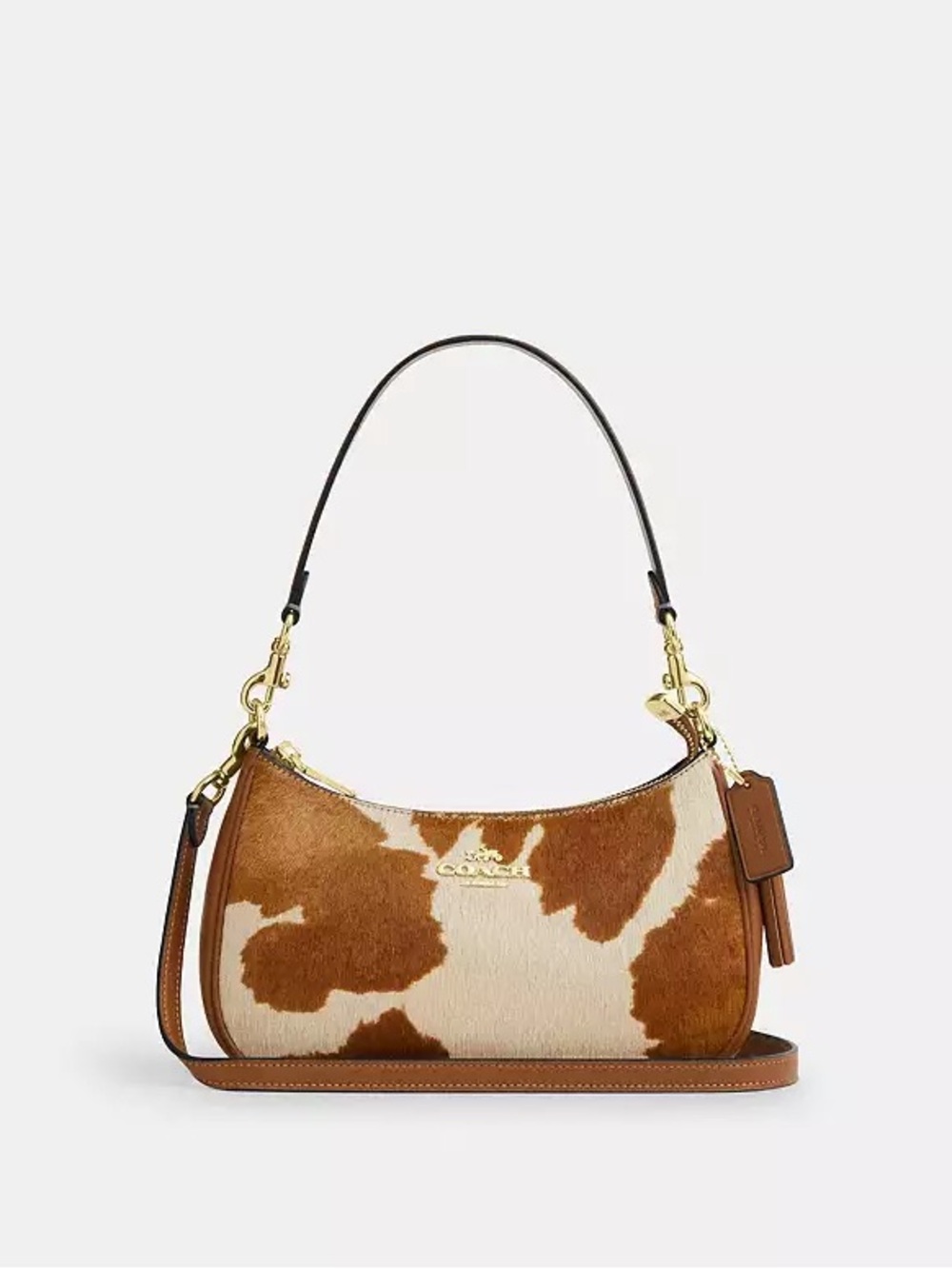 COACH Teri Shoulder Bag Haircalf with Cow Print
